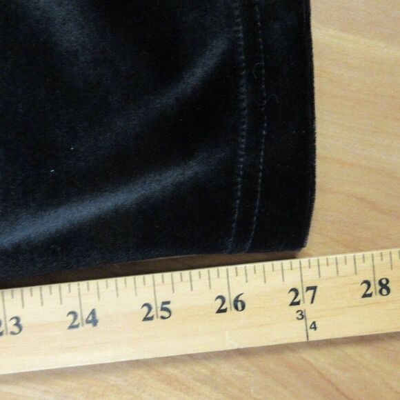 RUSS WOMAN Black Velour Pull On Pants Size 1X PETITE Elastic Waist Velvet Slacks - Picture 12 of 14